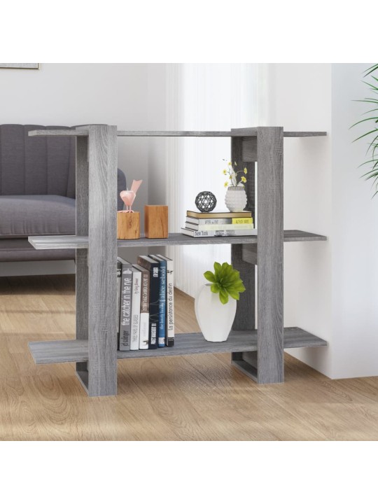 Grāmatu plaukts, aizslietnis, pelēcīga ozolkoka, 100x30x87 cm