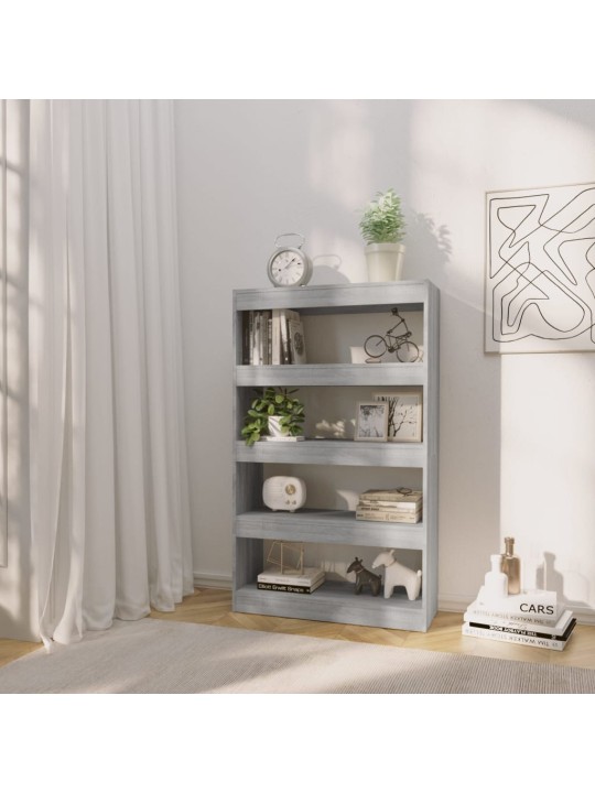 Grāmatu plaukts, pelēka ozola, 80x30x135 cm, inženierijas koks