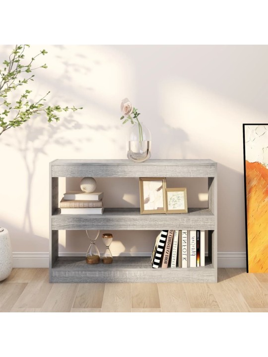Grāmatu plaukts, pelēcīga ozolkoka krāsa, 100x30x72 cm