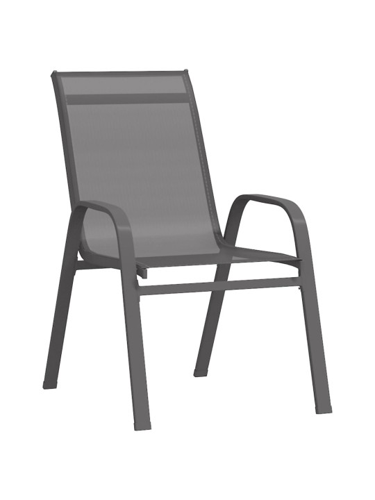 Dārza krēsli, 2 gab., tērauds, tekstilēns, pelēki