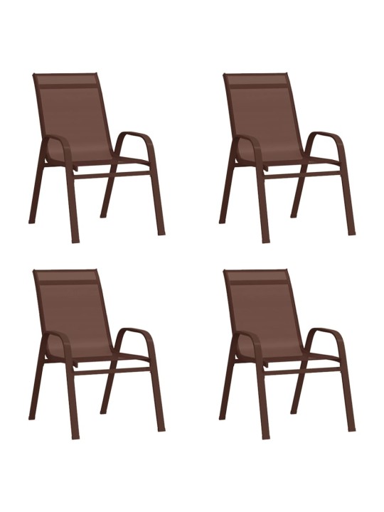 Dārza krēsli, 4 gab., tekstilēns, brūni