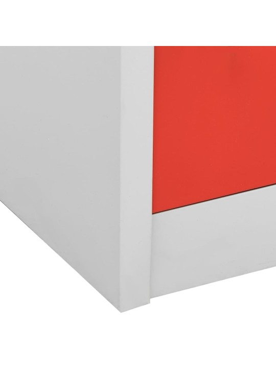 Ģērbtuves skapji, 2 gab., 90x45x92,5 cm, tērauds, pelēksarkani