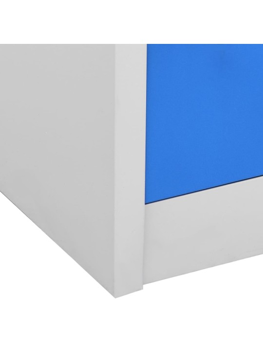 Ģērbtuves skapji, 5 gab., 90x45x92,5 cm, tērauds, pelēki, zili