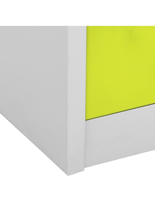 Ģērbtuves skapji, 5 gab., 90x45x92,5 cm, tērauds, pelēki, zaļi