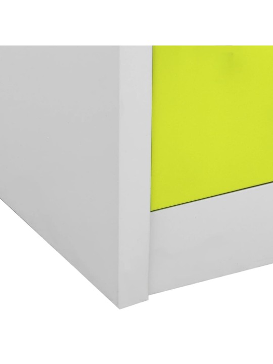 Ģērbtuves skapji, 2 gab., 90x45x92,5 cm, tērauds, pelēki, zaļi
