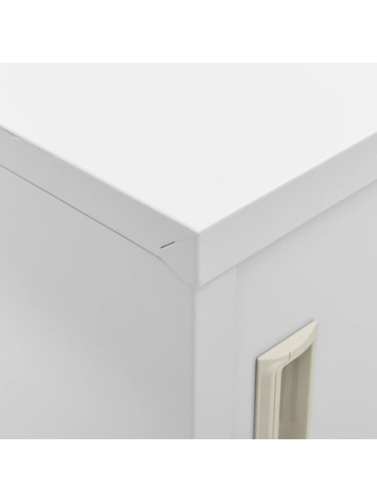 Ģērbtuves skapji, 5 gab., 90x45x92,5 cm, tērauds, gaiši pelēki
