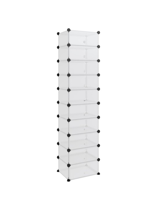 Apavu plaukts, caurspīdīgs, 44x32x174 cm, plastmasa