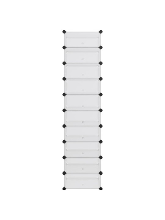 Apavu plaukts, caurspīdīgs, 44x32x174 cm, plastmasa