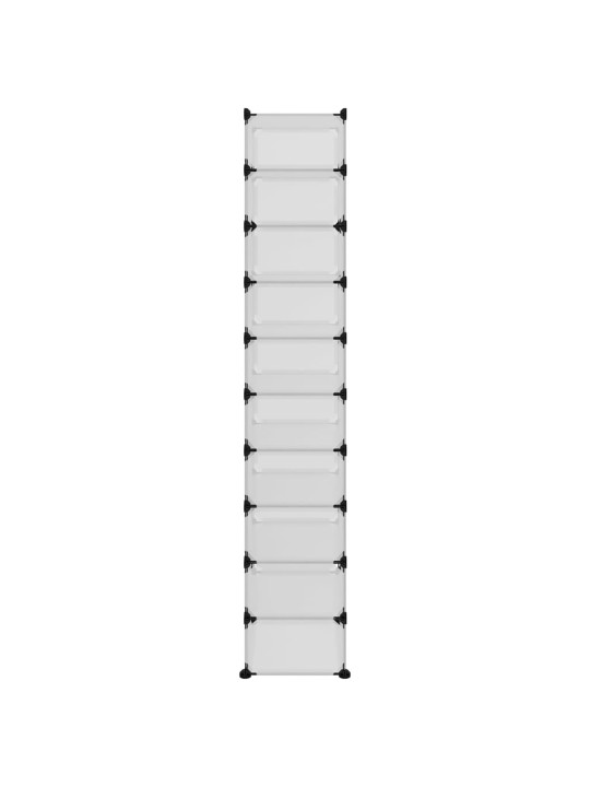 Apavu plaukts, caurspīdīgs, 44x32x174 cm, plastmasa