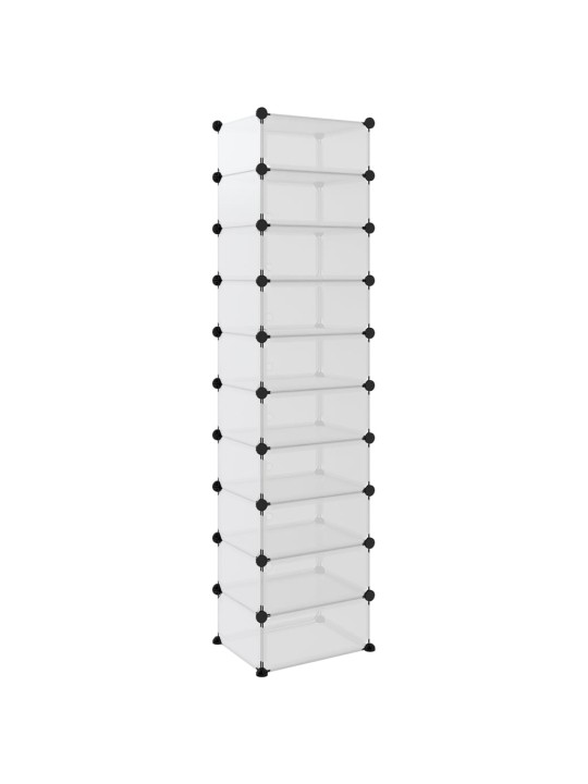 Apavu plaukts, caurspīdīgs, 44x32x174 cm, plastmasa