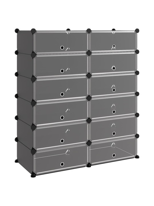 Apavu plaukts, melns, 94,5x36,5x106 cm, plastmasa
