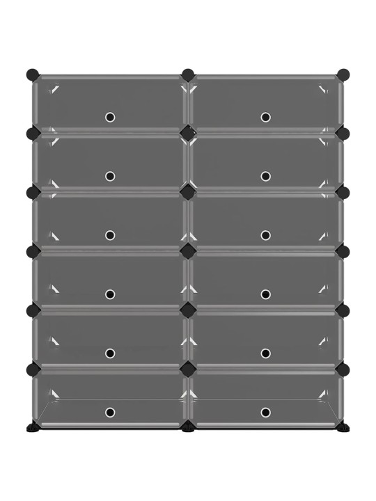 Apavu plaukts, melns, 94,5x36,5x106 cm, plastmasa