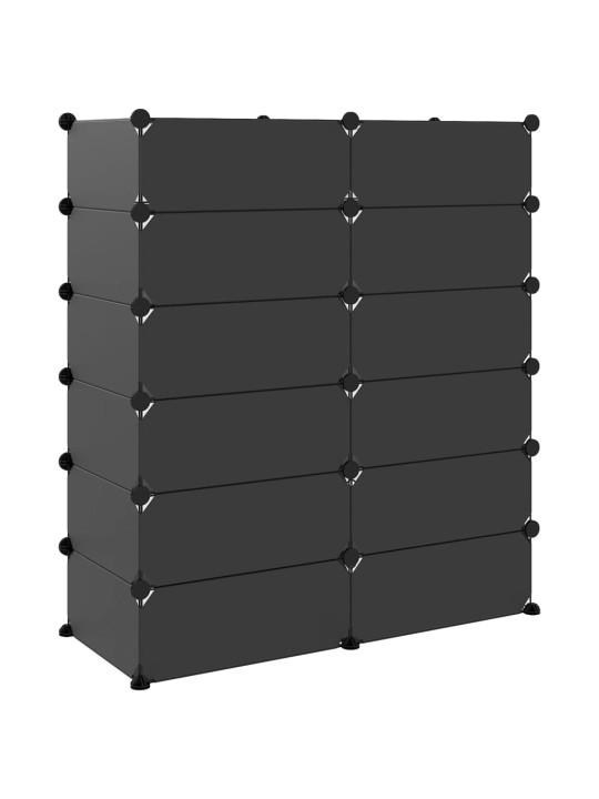 Apavu plaukts, melns, 94,5x36,5x106 cm, plastmasa