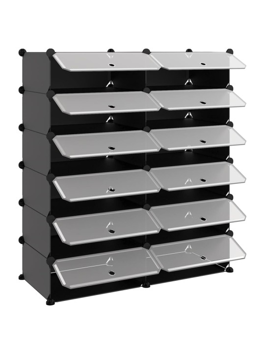 Apavu plaukts, melns, 94,5x36,5x106 cm, plastmasa
