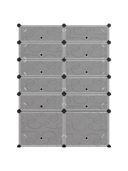 Apavu plaukts, melns, 94x37x125 cm, plastmasa