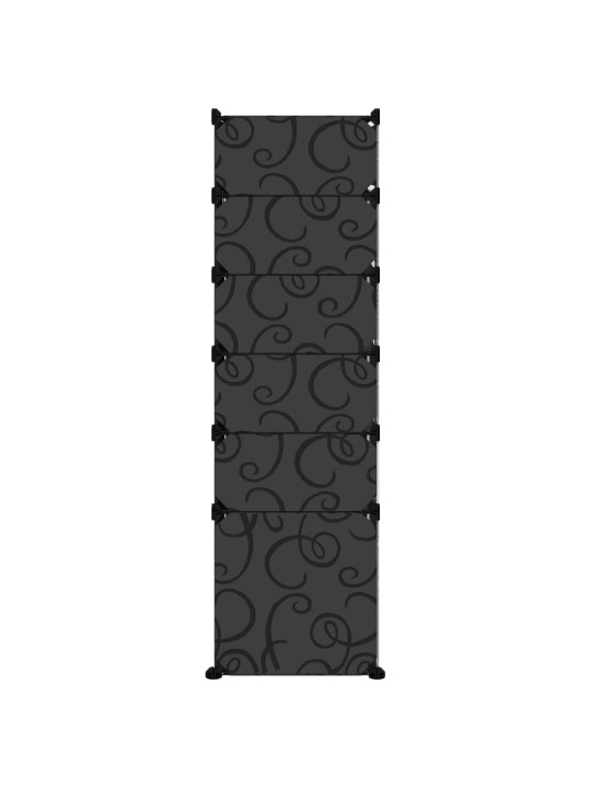 Apavu plaukts, melns, 94x37x125 cm, plastmasa