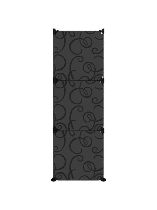 Apavu plaukts, melns, 84,5x31x93,5 cm, plastmasa
