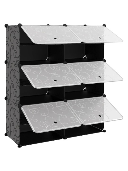 Apavu plaukts, melns, 84,5x31x93,5 cm, plastmasa