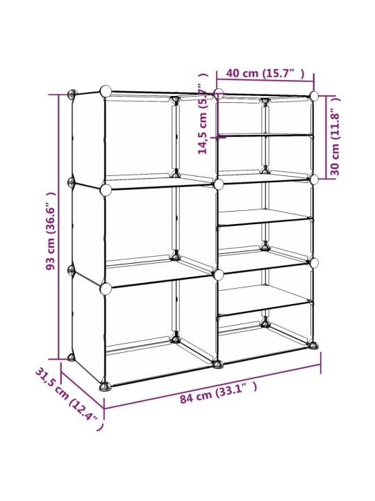 Apavu plaukts, caurspīdīgs, 84x31,5x93 cm, plastmasa
