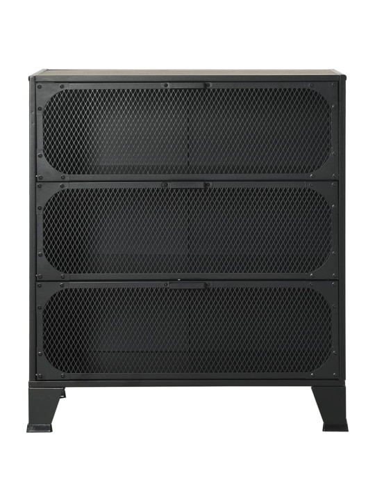 Skapīši, 2 gab., pelēki, 72x36x82 cm, metāls un mdf