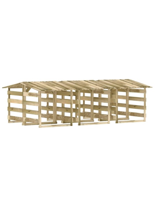 Pergola ar jumtu, 6 gab., 100x90x100 cm, impregnēta priede