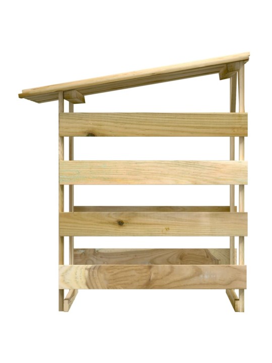Pergola ar jumtu, 6 gab., 100x90x100 cm, impregnēta priede