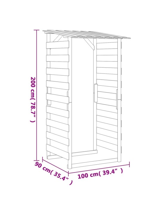 Pergola ar jumtu, 4 gab., 100x90x200 cm, impregnēta priede