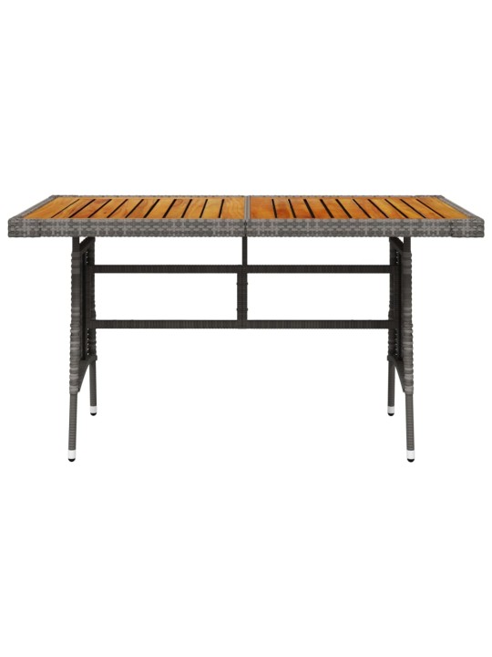 Dārza galds, 130x70x72 cm, pelēka pe rotangpalma, akācijas koks