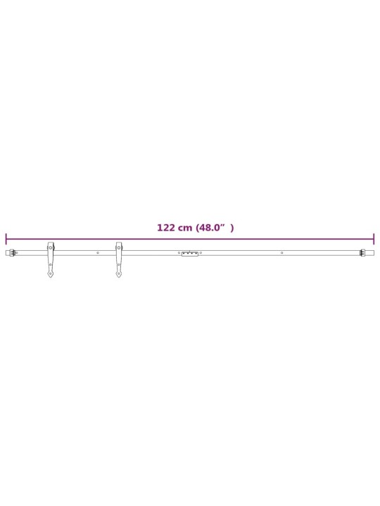 Bīdāmo skapja durvju komplekts, oglekļa tērauds, 122 cm, balts