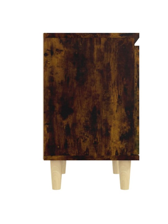 Naktsskapītis ar koka kājām, ozolkoka krāsa, 40x30x50 cm