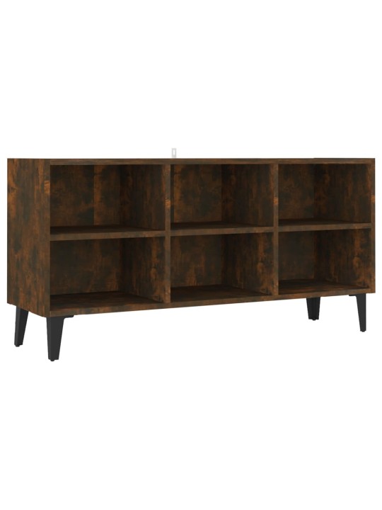 Tv plaukts ar metāla kājām, ozolkoka krāsā, 103,5x30x50 cm