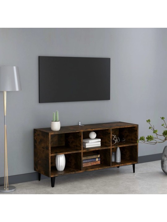 Tv plaukts ar metāla kājām, ozolkoka krāsā, 103,5x30x50 cm