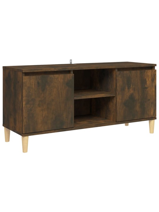 Tv skapītis ar masīvkoka kājām, ozolkoka krāsa, 103,5x35x50 cm
