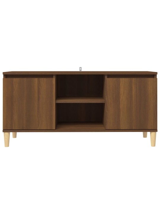 Tv skapītis, brūna ozolkoka, 103,5x35x50 cm, masīvkoka kājas