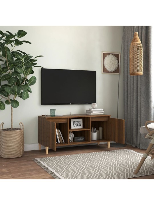 Tv skapītis, brūna ozolkoka, 103,5x35x50 cm, masīvkoka kājas