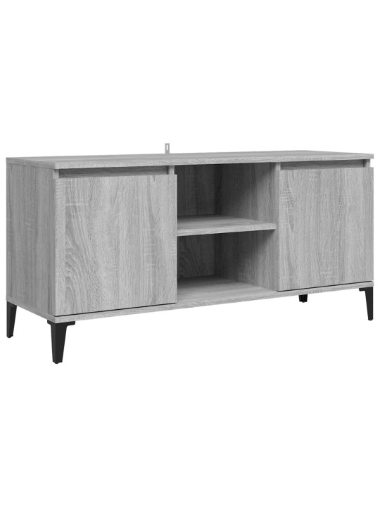 Tv skapītis ar metāla kājām, pelēka ozola krāsa, 103,5x35x50 cm