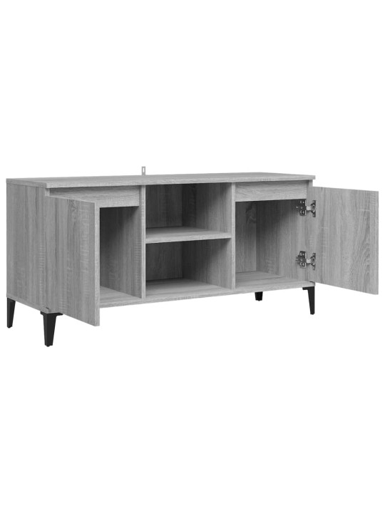 Tv skapītis ar metāla kājām, pelēka ozola krāsa, 103,5x35x50 cm
