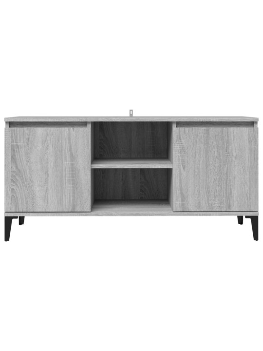 Tv skapītis ar metāla kājām, pelēka ozola krāsa, 103,5x35x50 cm