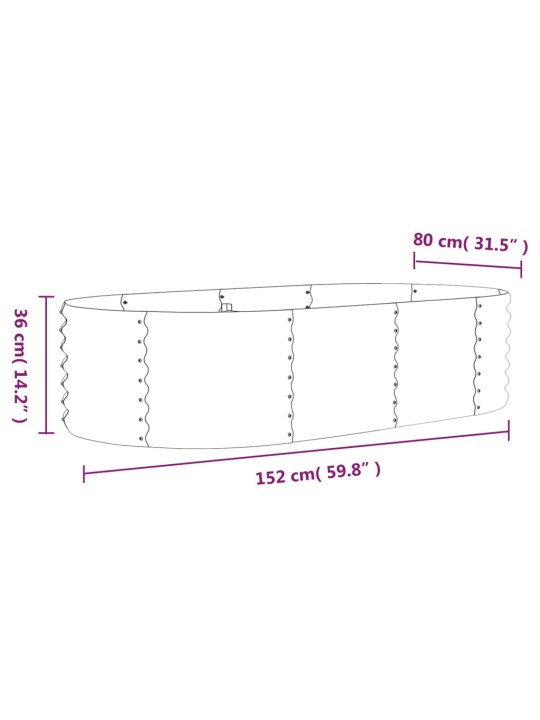 Augstā puķu kaste, 152x80x36 cm, pulverkrāsots tērauds, pelēka