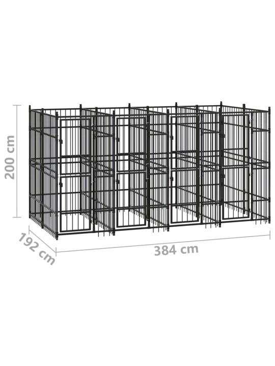 Suņu voljērs, 7,37 m², tērauds