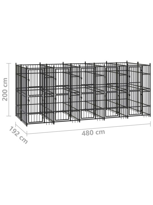 Suņu voljērs, 9,22 m², tērauds