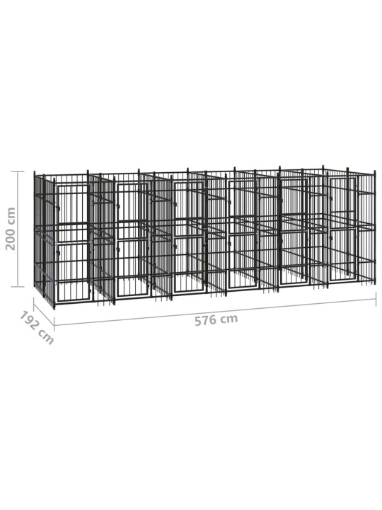 Suņu voljērs, 11,06 m², tērauds