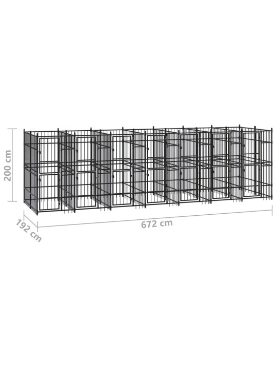 Suņu voljērs, 12,9 m², tērauds