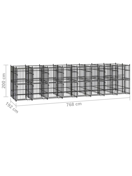 Suņu voljērs, 14,75 m², tērauds