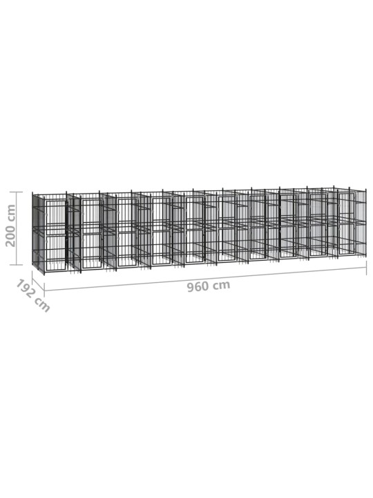 Suņu voljērs, 18,43 m², tērauds