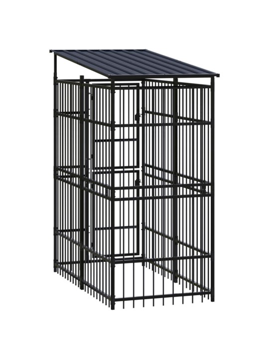 Suņu voljērs ar jumtu, 1,84 m², tērauds