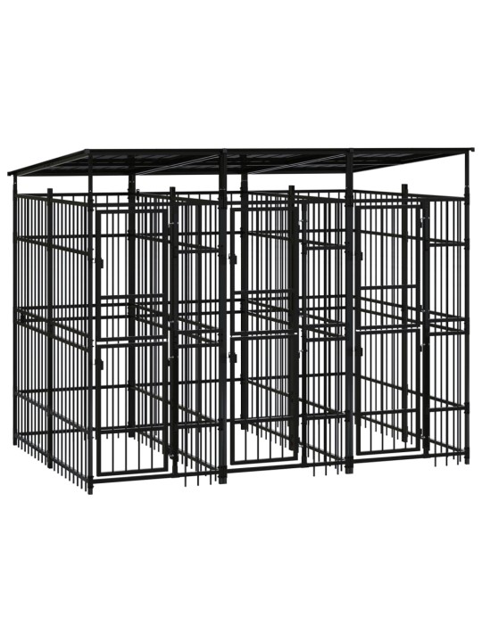 Suņu voljērs ar jumtu, 5,53 m², tērauds