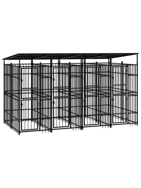 Suņu voljērs ar jumtu, 7,37 m², tērauds