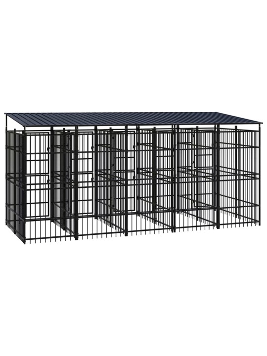 Suņu voljērs ar jumtu, 9,22 m², tērauds