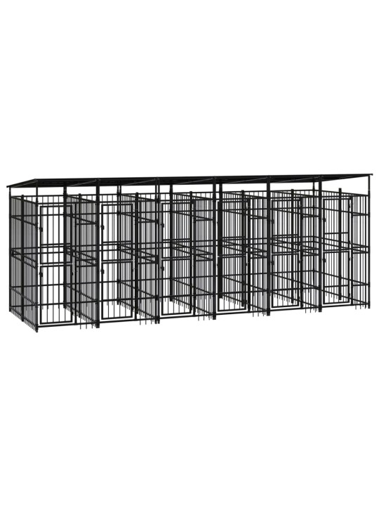 Suņu voljērs ar jumtu, 11,06 m², tērauds